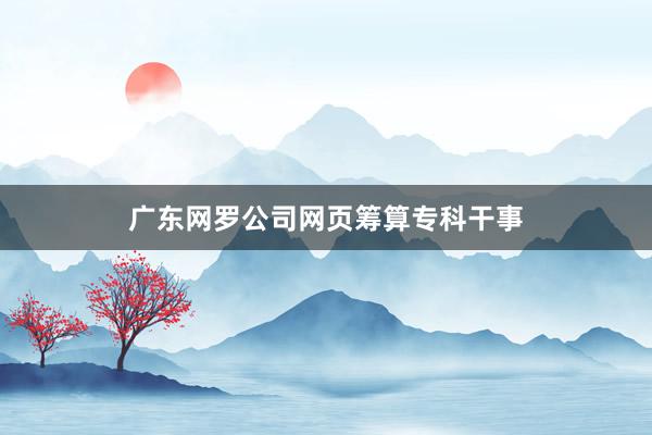 广东网罗公司网页筹算专科干事